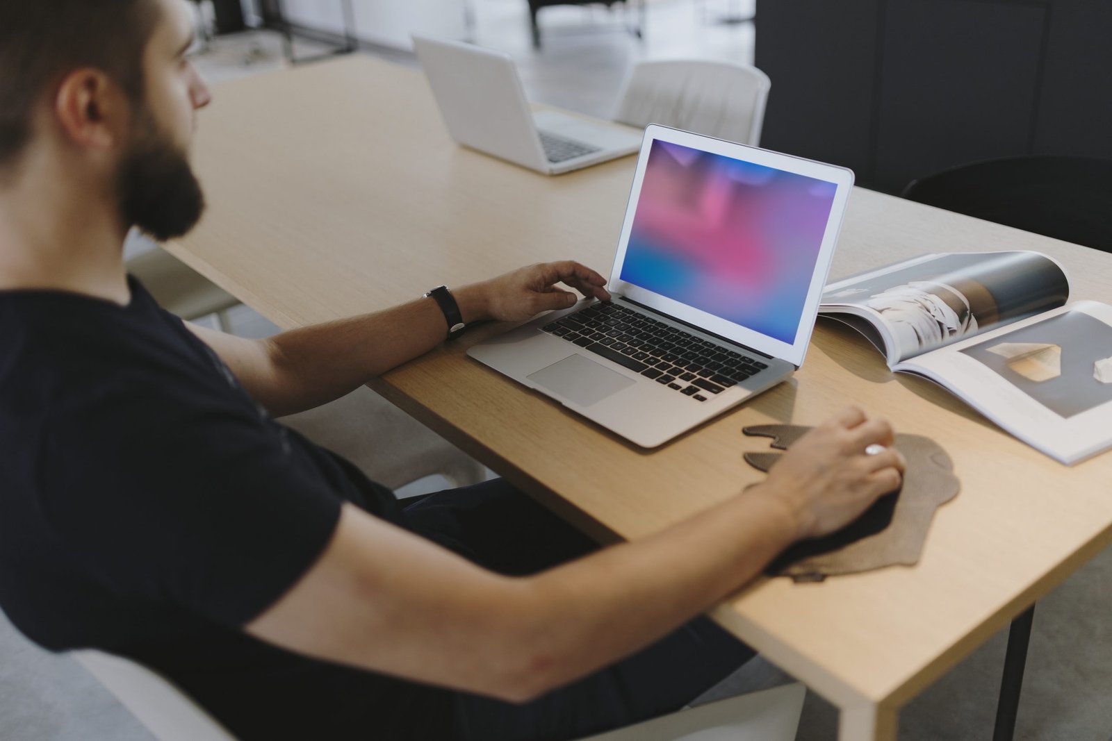 Man working on his laptop